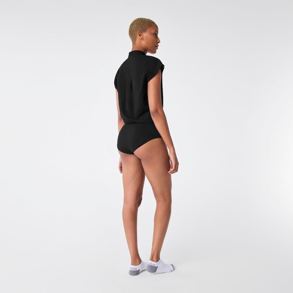 FIGS Rafaela Brief ScrubBodysuit Women’s Xs Black  Sleeveless Top