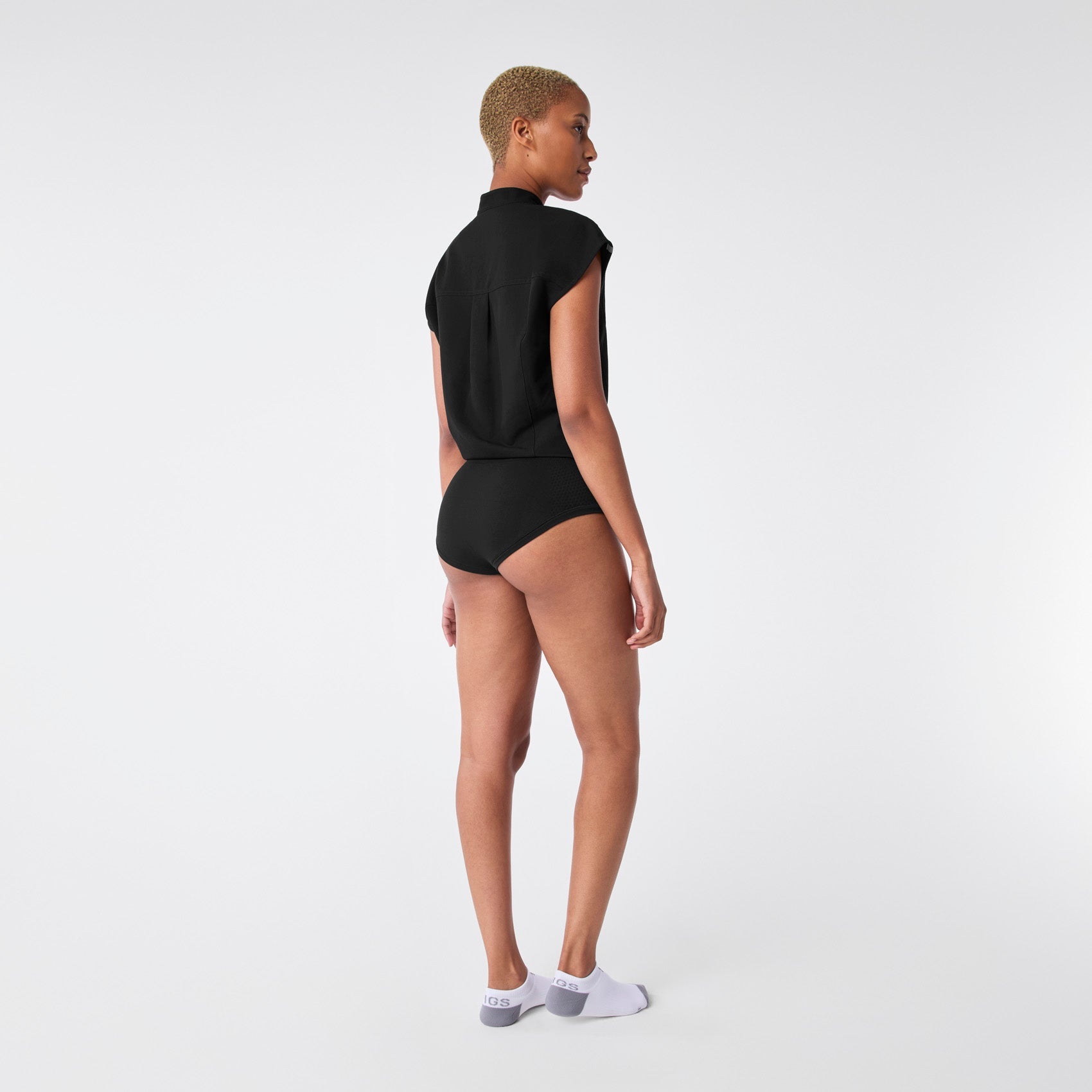 FIGS Rafaela Brief ScrubBodysuit Women’s Xs Black  Sleeveless Top