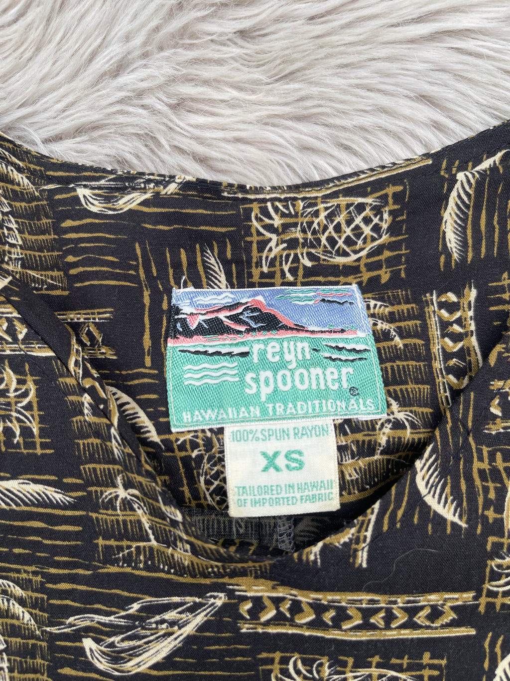 Reyn Spooner Black Hawaiian Women’s Dress Xs Floral Excellent Condition