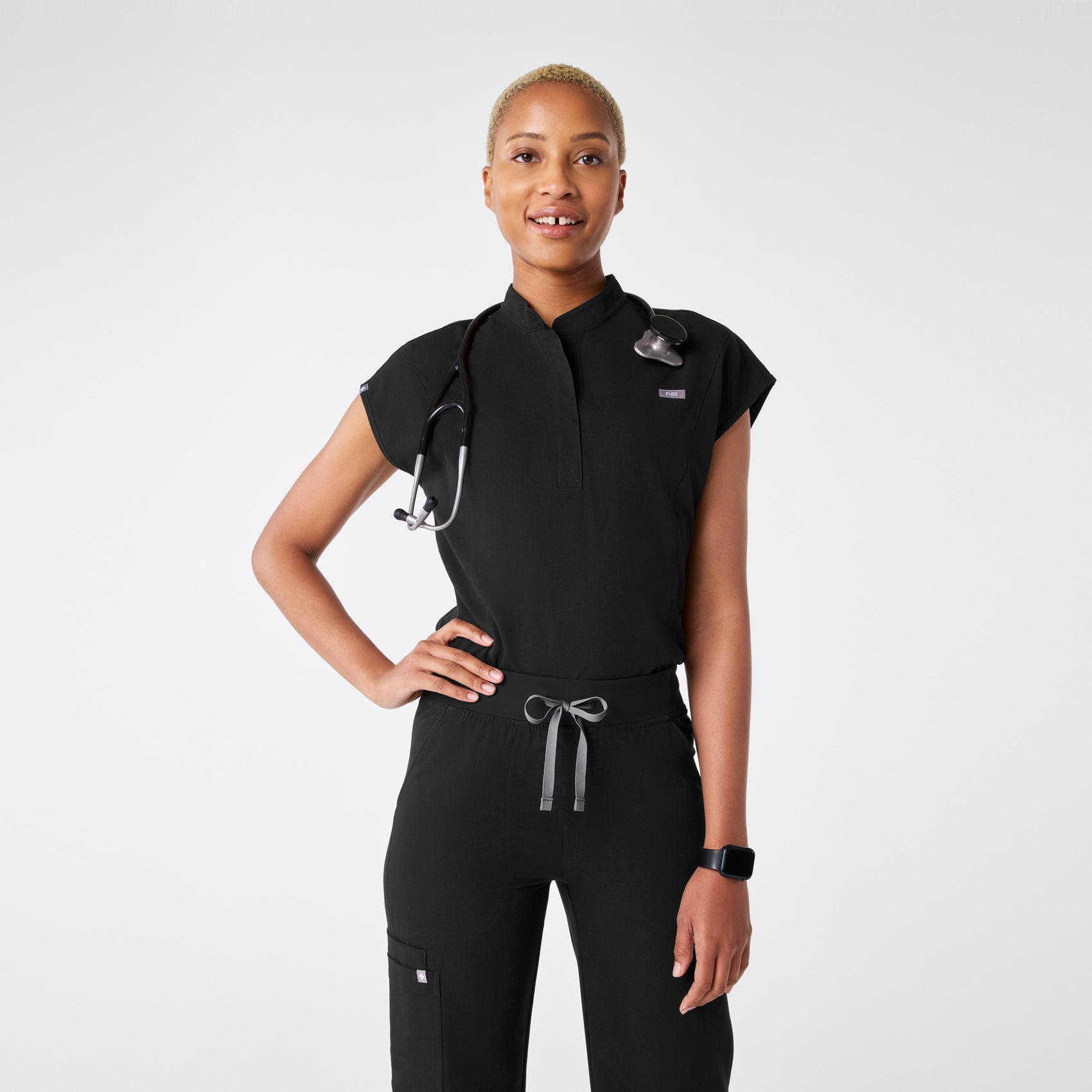 FIGS Rafaela Brief ScrubBodysuit Women’s Xs Black  Sleeveless Top