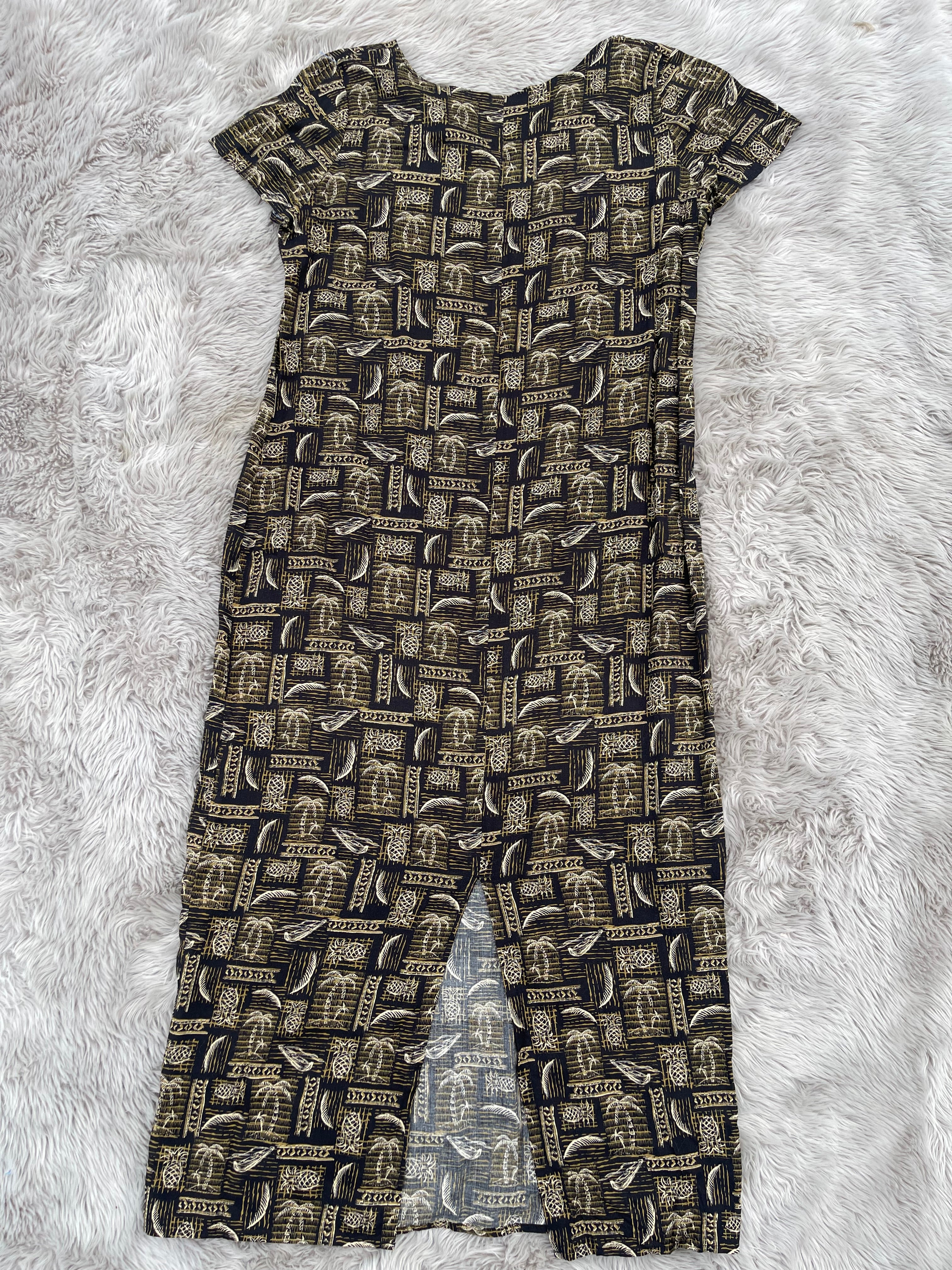 Reyn Spooner Black Hawaiian Women’s Dress Xs Floral Excellent Condition