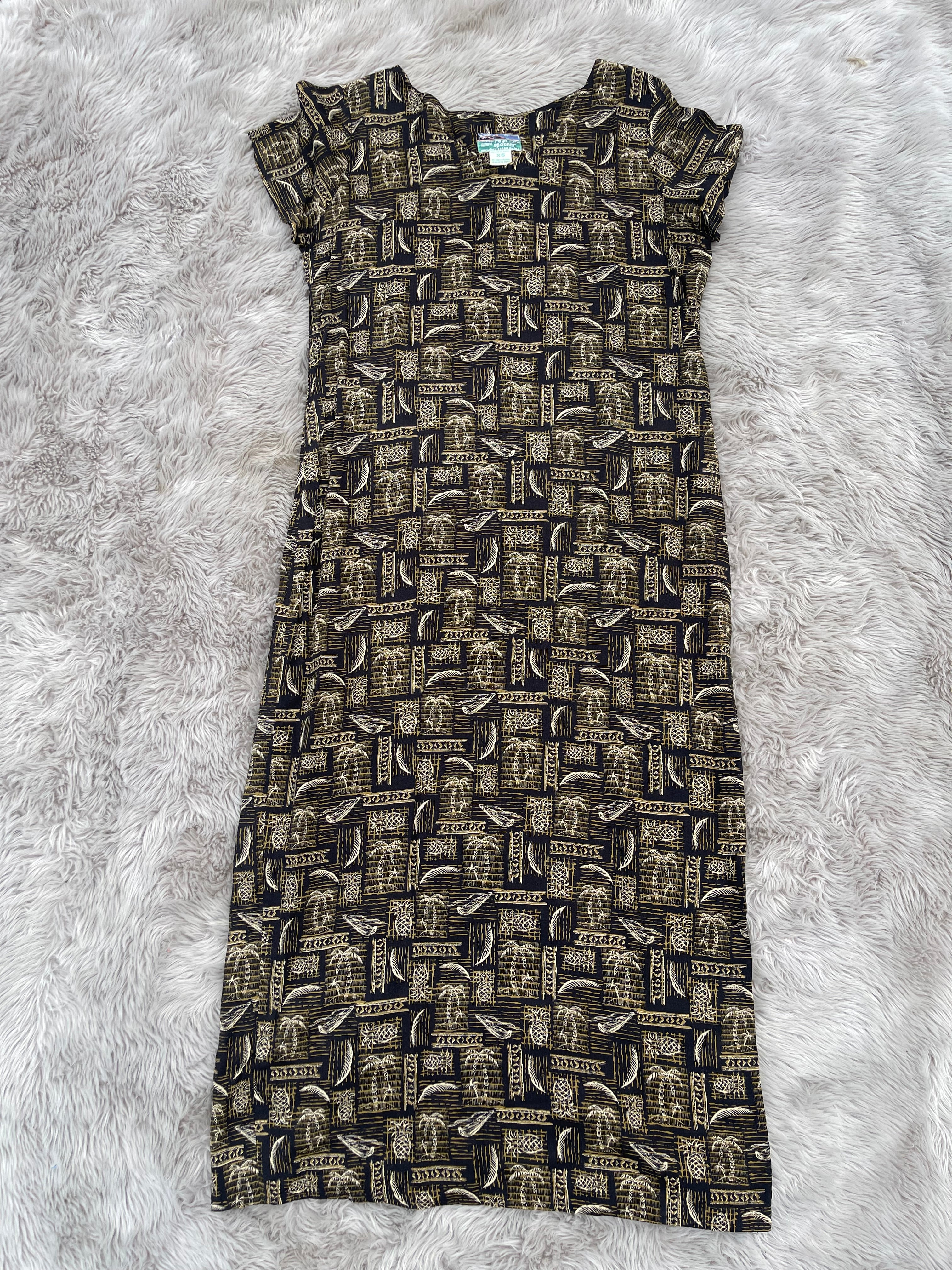 Reyn Spooner Black Hawaiian Women’s Dress Xs Floral Excellent Condition