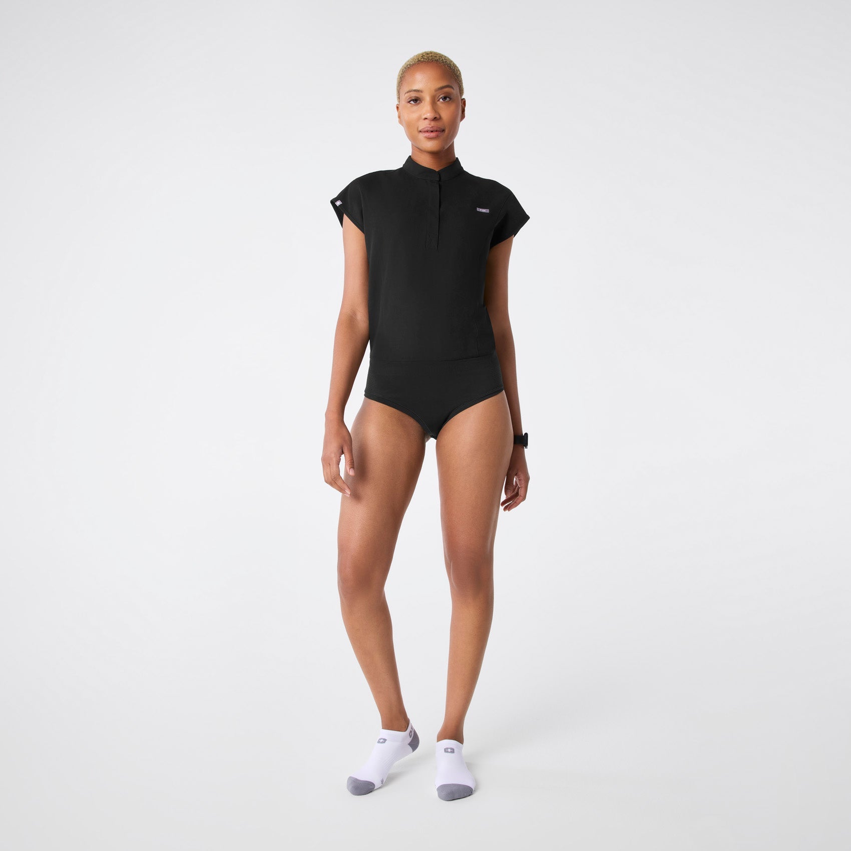 FIGS Rafaela Brief ScrubBodysuit Women’s Xs Black  Sleeveless Top